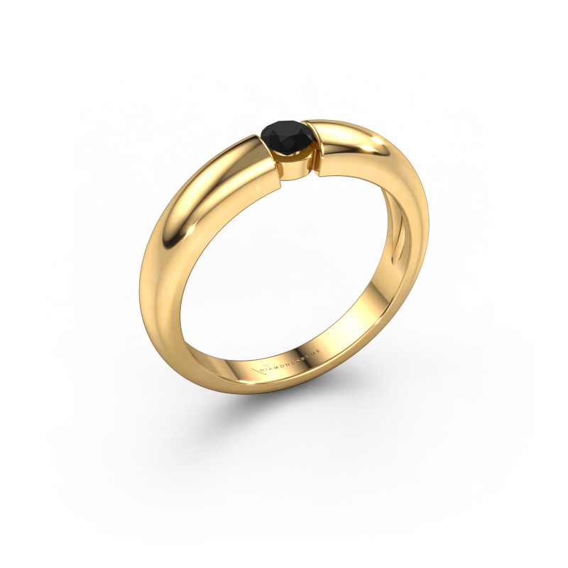 Bild von Verlobungsring Amelia 585 Gold Schwarz Diamant 0.18 crt