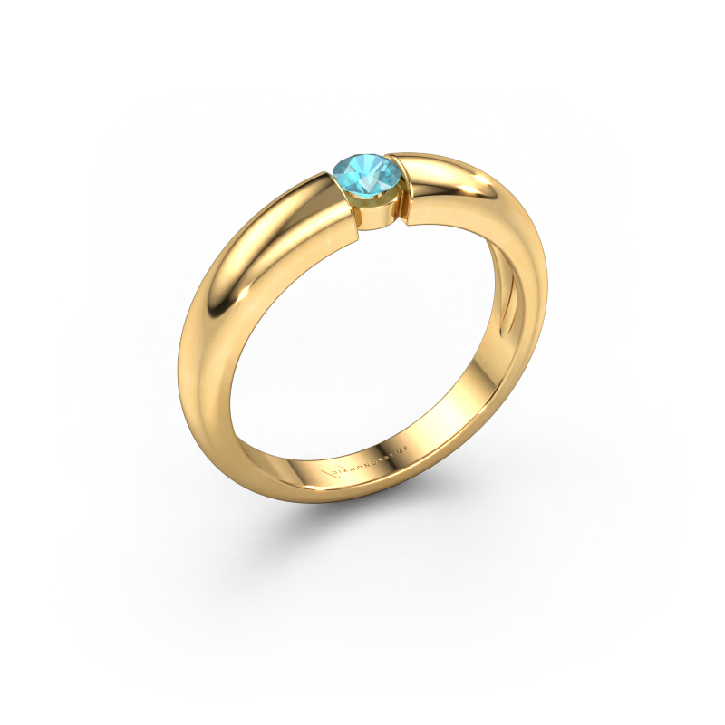 Image de Bague de fiançailles Amelia 585 or jaune Topaze bleue 3.4 mm