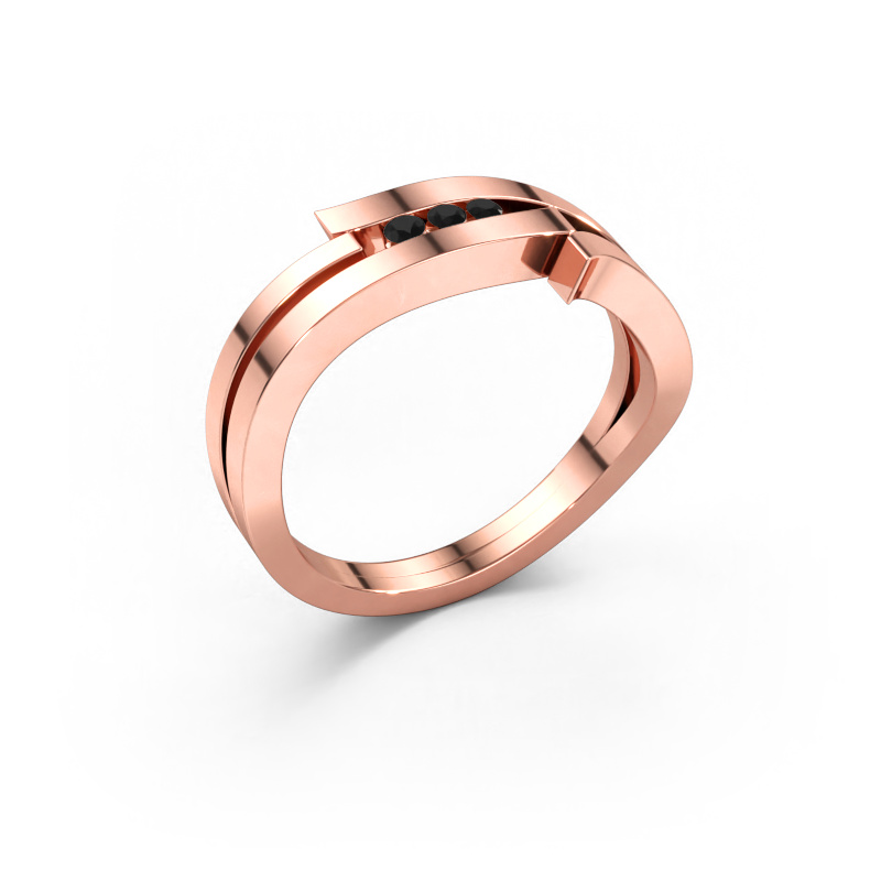 Bild av Ring Amelie 585 roséguld Svart diamant 0.064 crt