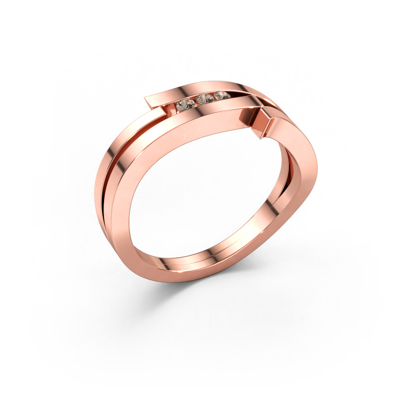 Immagine di Anello Amelie 585 oro rosa Diamante marrone 0.053 crt
