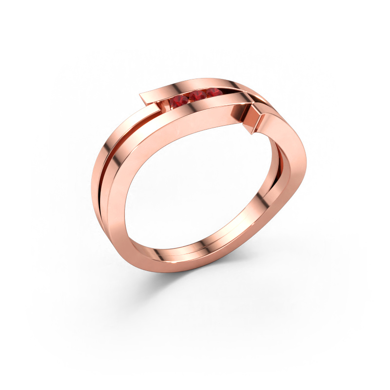 Immagine di Anello Amelie 585 oro rosa Rubino 1.7 mm