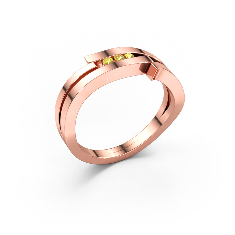 Immagine di Anello Amelie 585 oro rosa Zaffiro giallo 1.7 mm