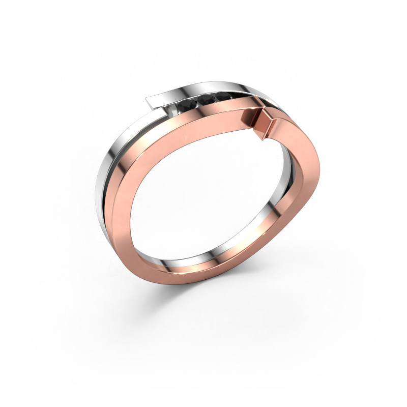 Image of Ring Amelie 585 rose gold Black diamond 0.064 crt