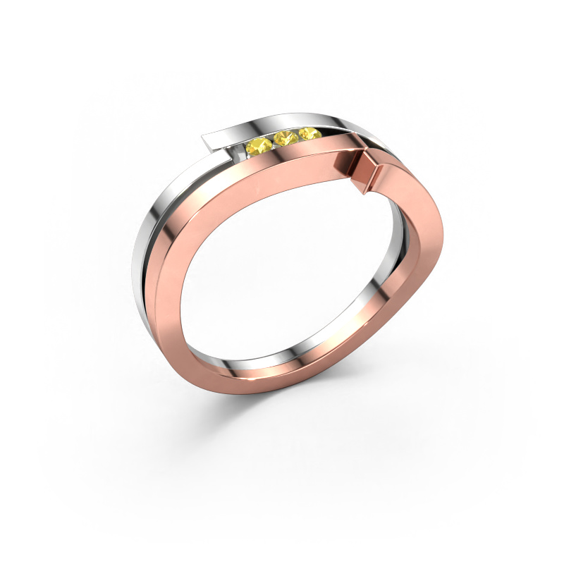 Image of Ring Amelie 585 rose gold Yellow sapphire 1.7 mm