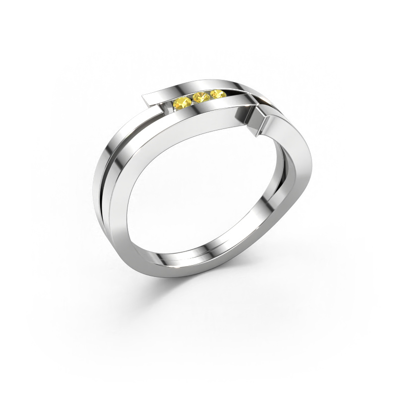 Image of Ring Amelie 585 white gold Yellow sapphire 1.7 mm