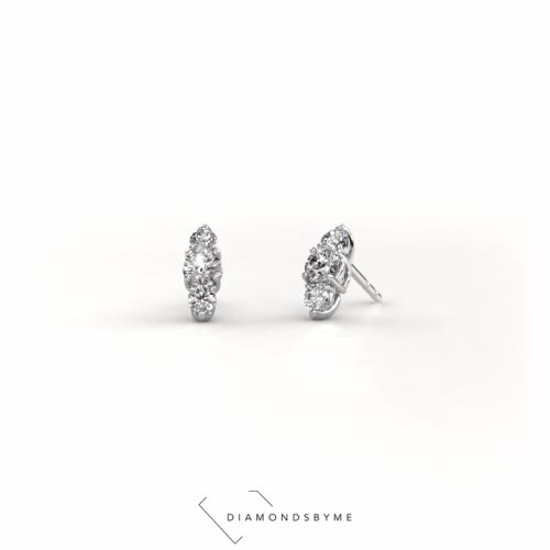 Image of Earrings Amie 950 platinum Lab-grown diamond 0.90 crt