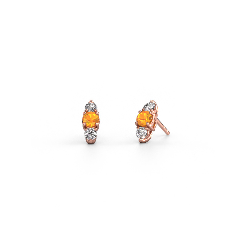Image of Earrings Amie 585 rose gold Citrin 4 mm