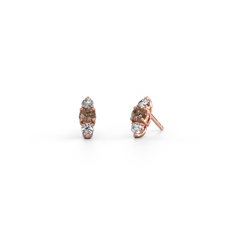 Afbeelding van Oorbellen Amie 585 rosé goud Bruine diamant 0.90 crt