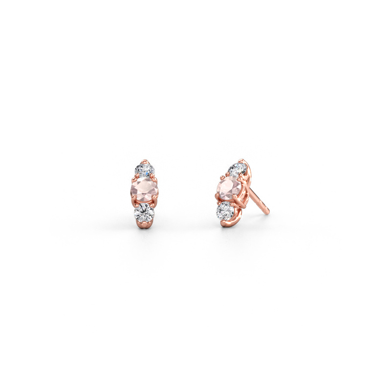 Immagine di Orecchini Amie 585 oro rosa Morganite champagne 4 mm