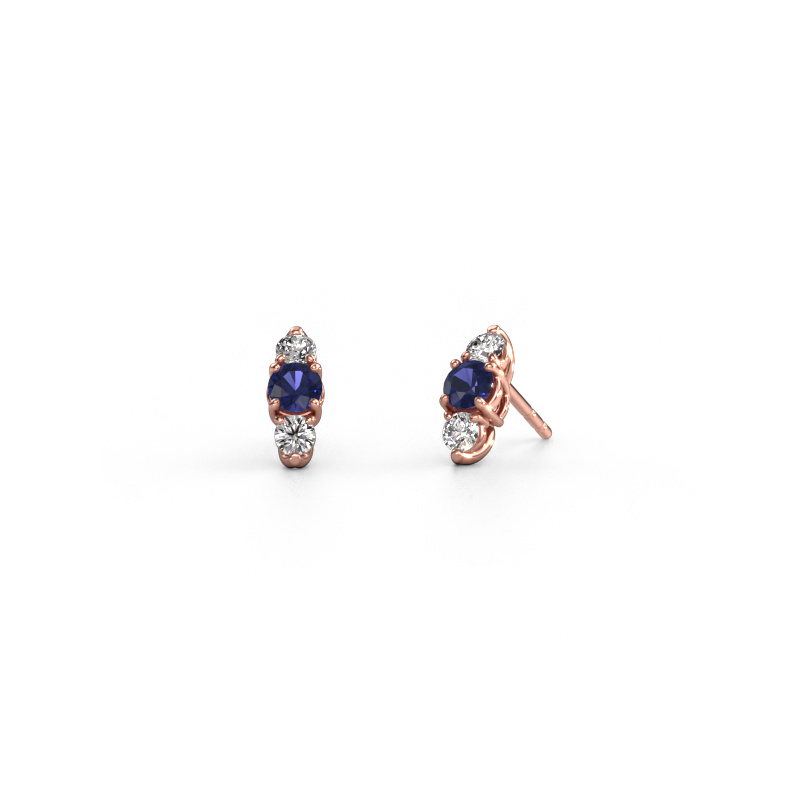 Image of Earrings Amie 585 rose gold Sapphire 4 mm