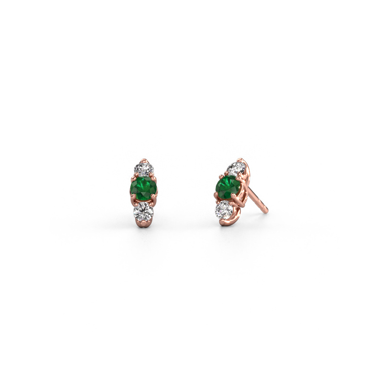 Bild von Ohrringe Amie 585 Roségold Smaragd 4 mm