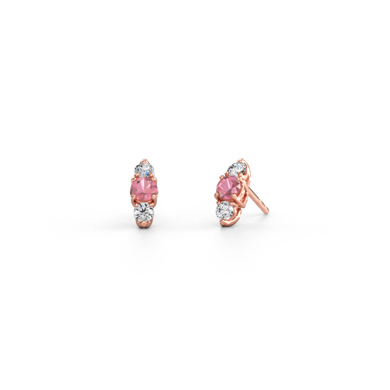 Bild av örhängen Amie 585 roséguld Rosa turmalin 4 mm