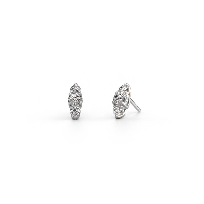 Image of Earrings Amie 950 platinum Lab-grown diamond 0.90 crt