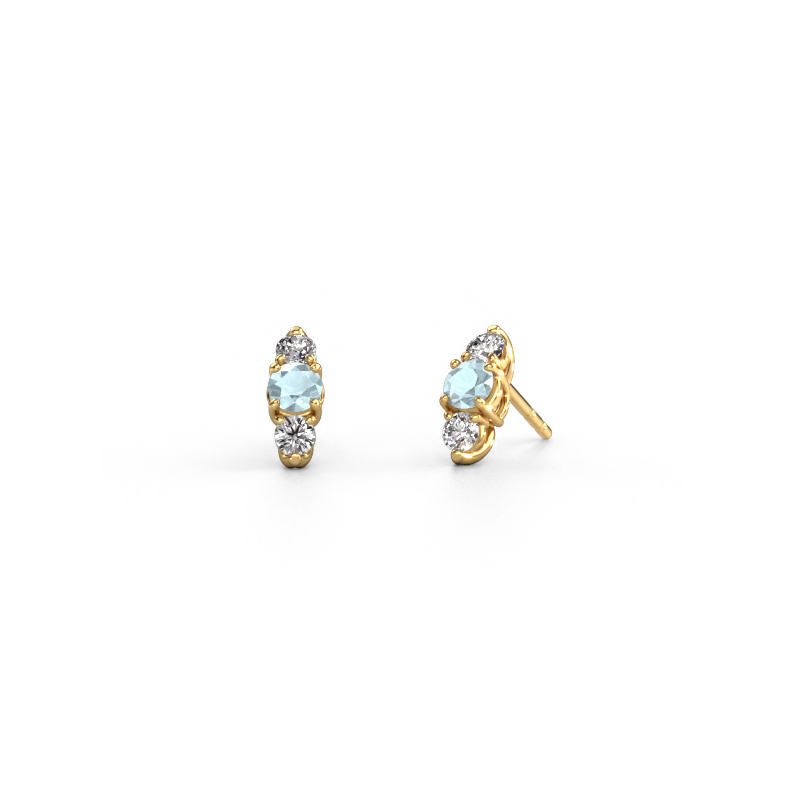 Image of Earrings Amie 585 gold Aquamarine 4 mm