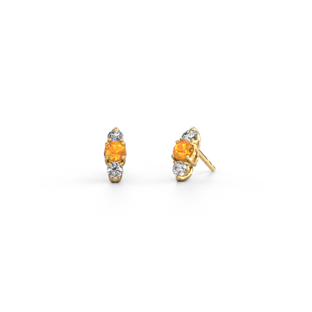 Image of Earrings Amie 585 gold Citrin 4 mm