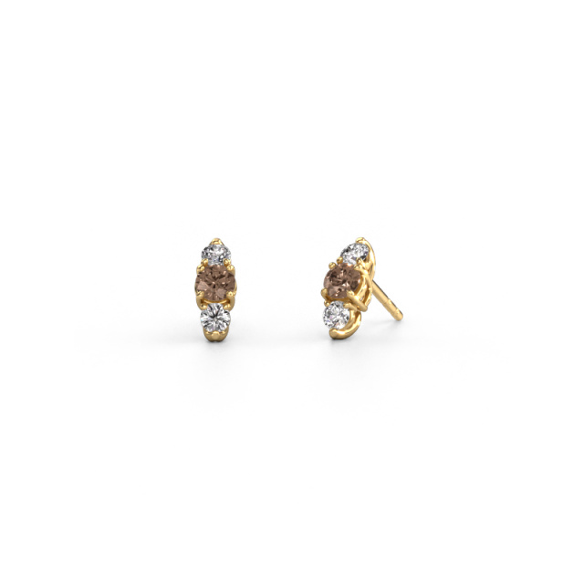 Image of Earrings Amie 585 gold Brown diamond 0.90 crt