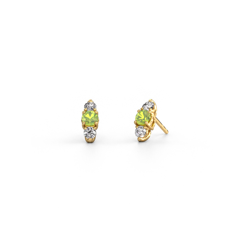 Image de Boucles d'oreilles Amie 585 or jaune Péridot 4 mm