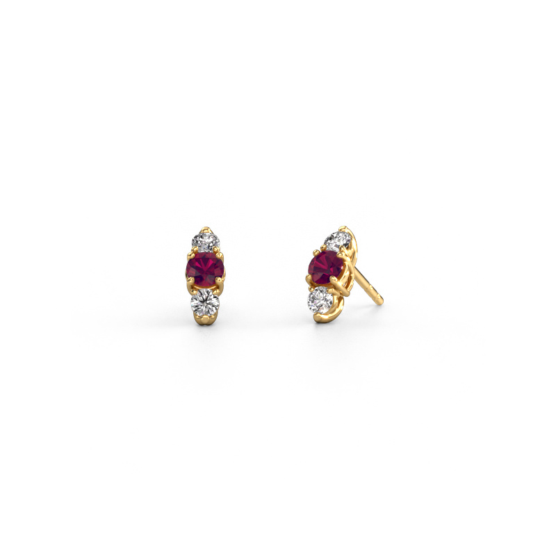 Image of Earrings Amie 585 gold Rhodolite 4 mm