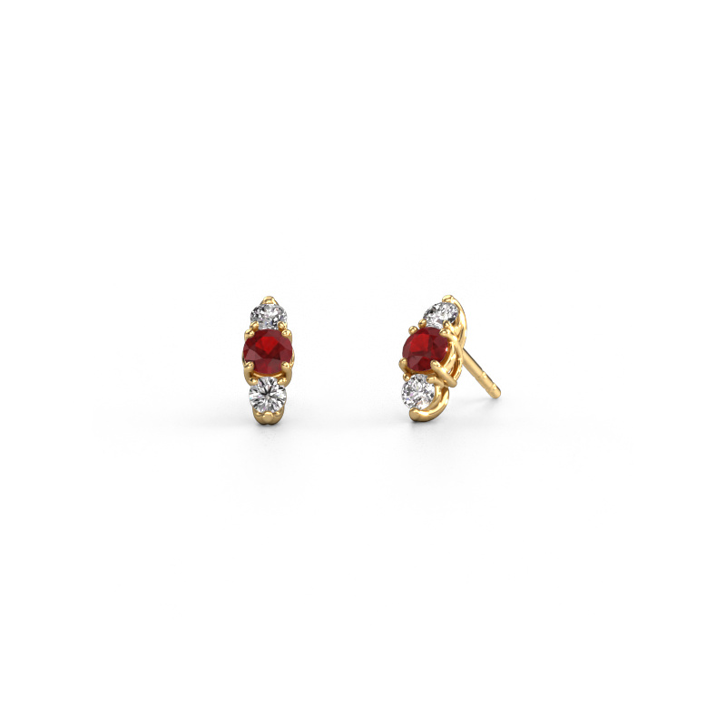 Image of Earrings Amie 585 gold Ruby 4 mm