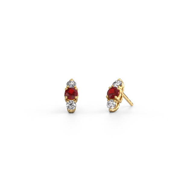 Image of Earrings Amie 585 gold Ruby 4 mm