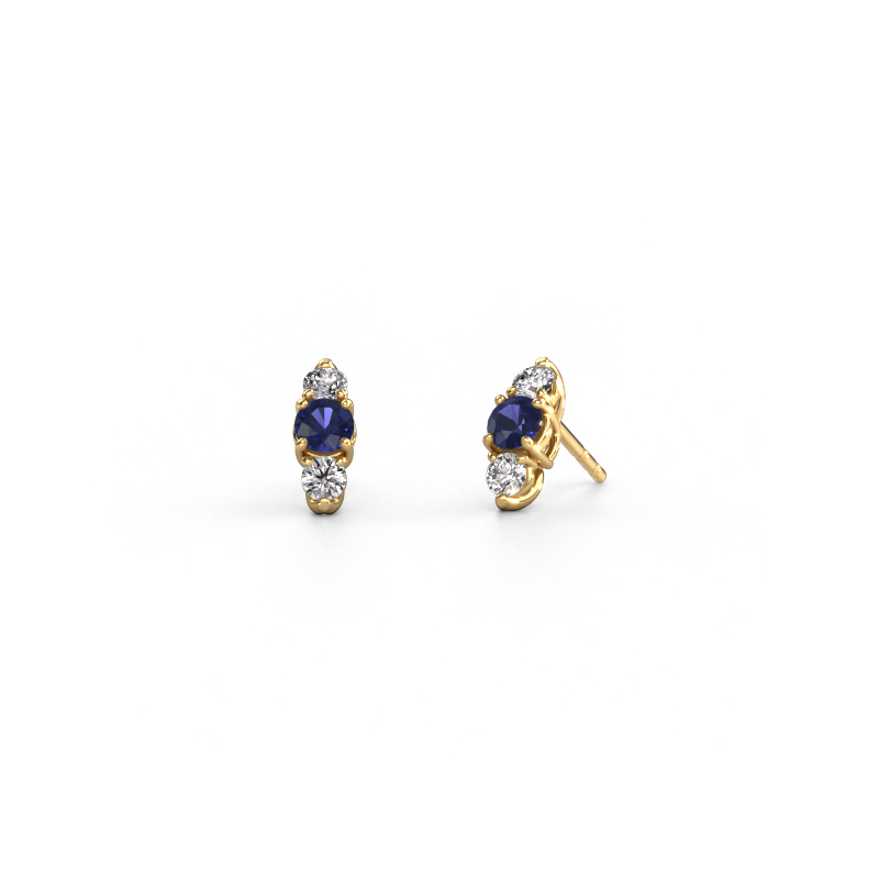 Image of Earrings Amie 585 gold Sapphire 4 mm