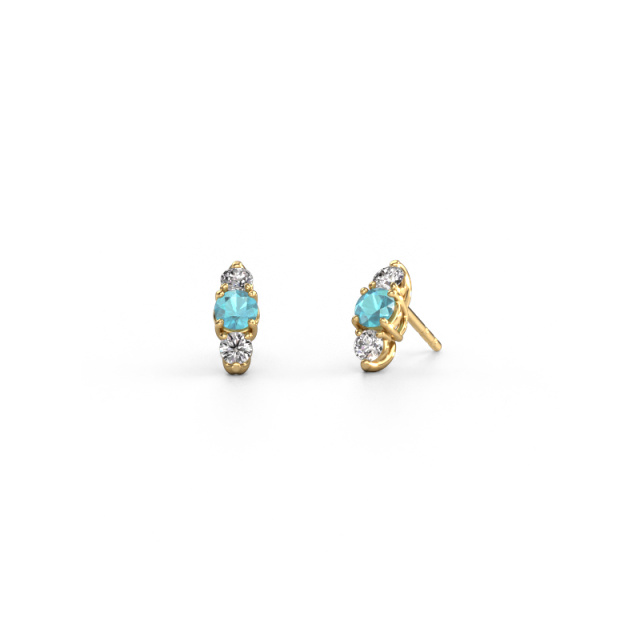 Image of Earrings Amie 585 gold Blue topaz 4 mm