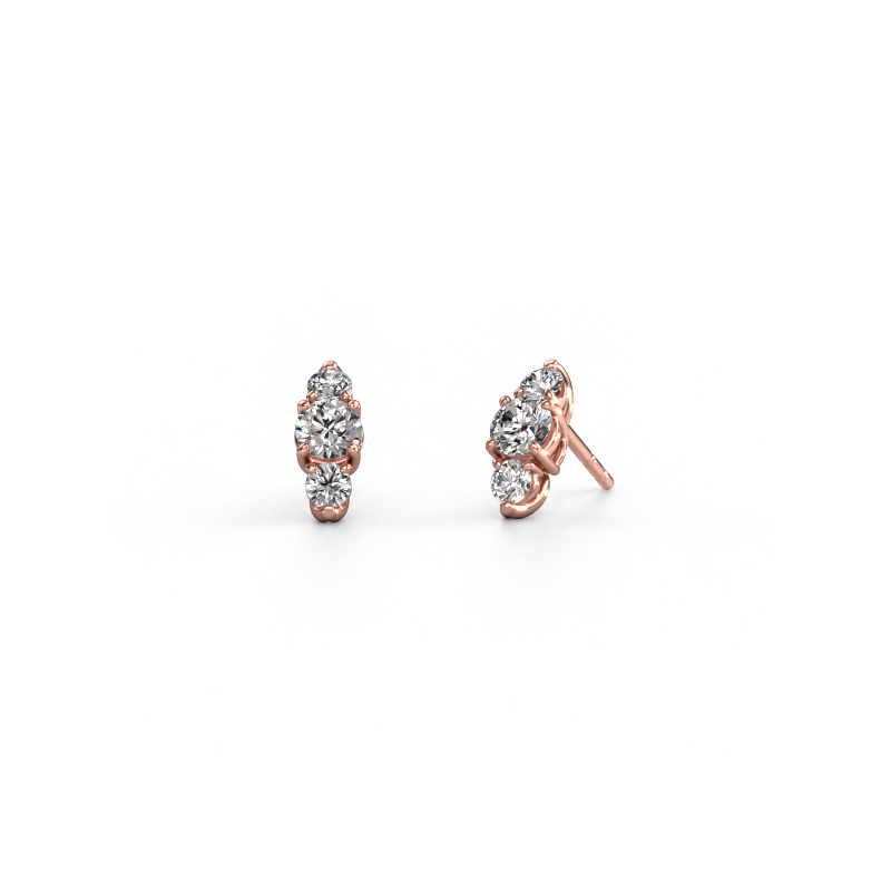 Image de Boucles d'oreilles Amie 585 or rose Diamant 1.20 crt