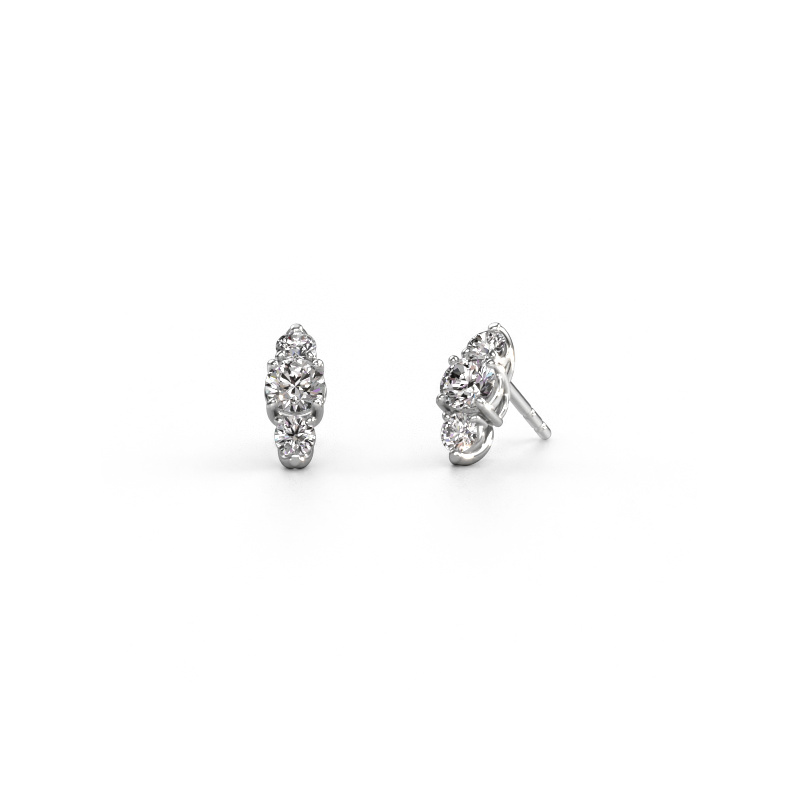 Image de Boucles d'oreilles Amie 585 or blanc Diamant 1.20 crt