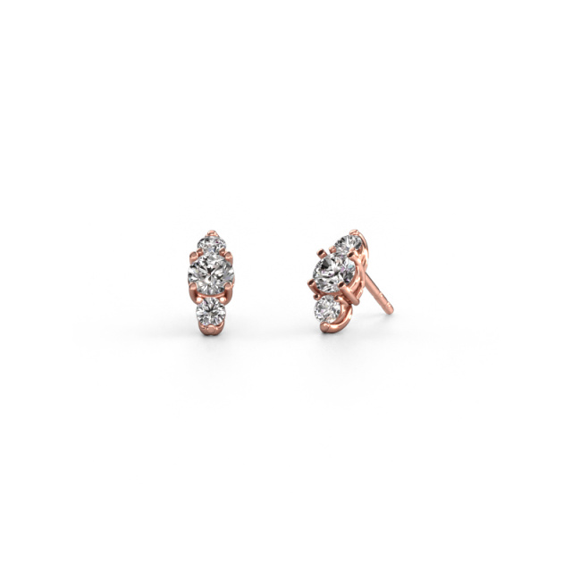 Image of Earrings Amie 585 rose gold Diamond 1.40 crt