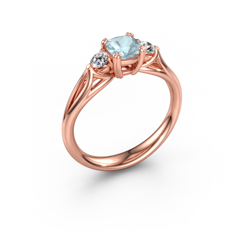Immagine di Anello di fidanzamento Amie cus 585 oro rosa Acquamarina 5 mm
