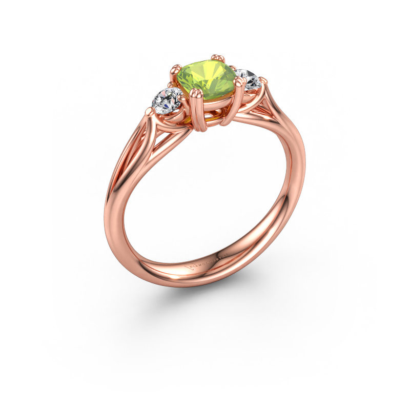Immagine di Anello di fidanzamento Amie cus 585 oro rosa Peridoto 5 mm