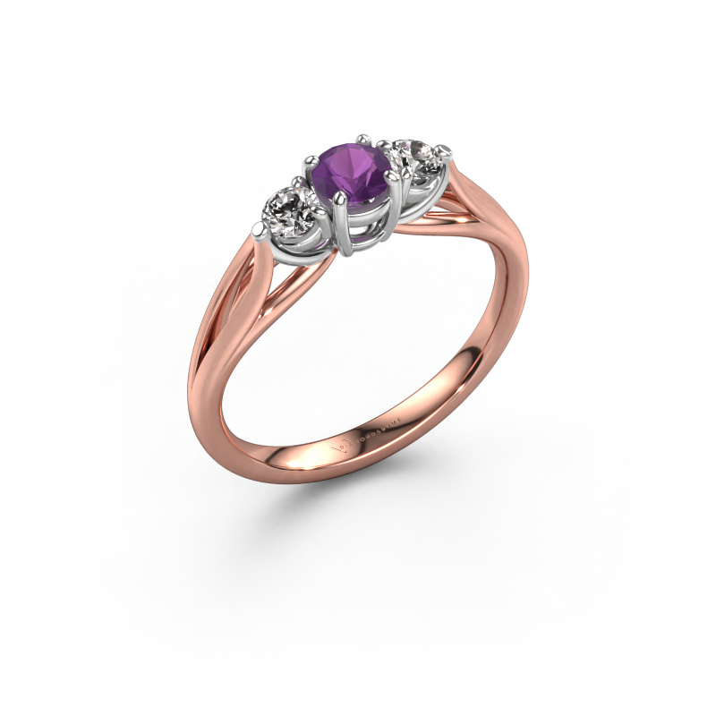 Bild von Verlobungsring Amie RND 585 Roségold Amethyst 4.2 mm