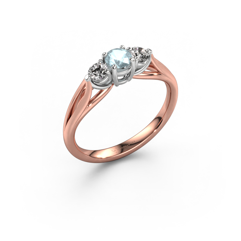 Bild von Verlobungsring Amie RND 585 Roségold Aquamarin 4.2 mm