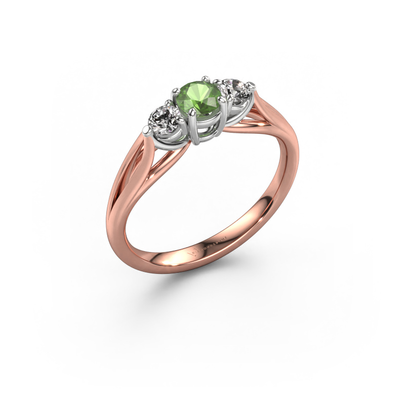 Image de Bague de fiançailles Amie RND 585 or rose Vert tourmaline 4.2 mm