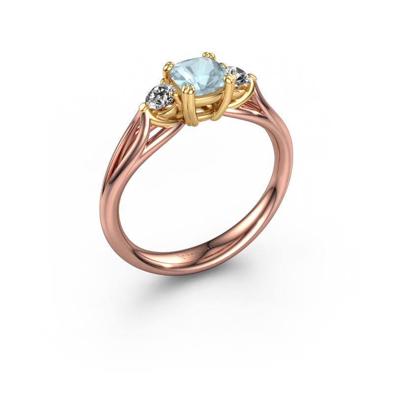 Image of Engagement ring Amie cus 585 rose gold Aquamarine 5 mm