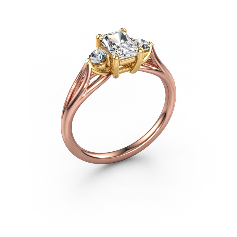Image de Bague de fiançailles Amie RAD 585 or rose Diamant synthétique 0.95 crt