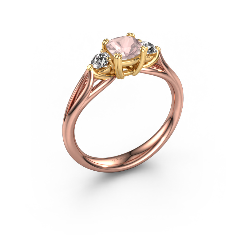 Image of Engagement ring Amie cus 585 rose gold Morganite champagne 5 mm
