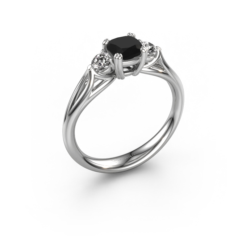 Image of Engagement ring Amie cus 950 platinum Black diamond 0.900 crt