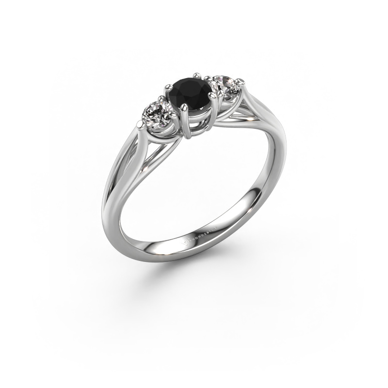 Bild von Verlobungsring Amie RND 585 Weißgold Schwarz Diamant 0.56 crt