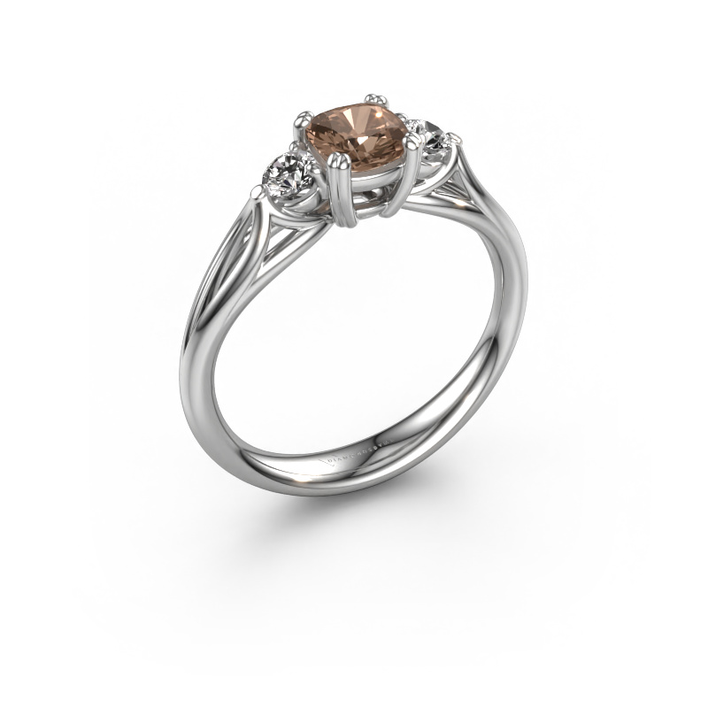 Image of Engagement ring Amie cus 950 platinum Brown diamond 0.900 crt