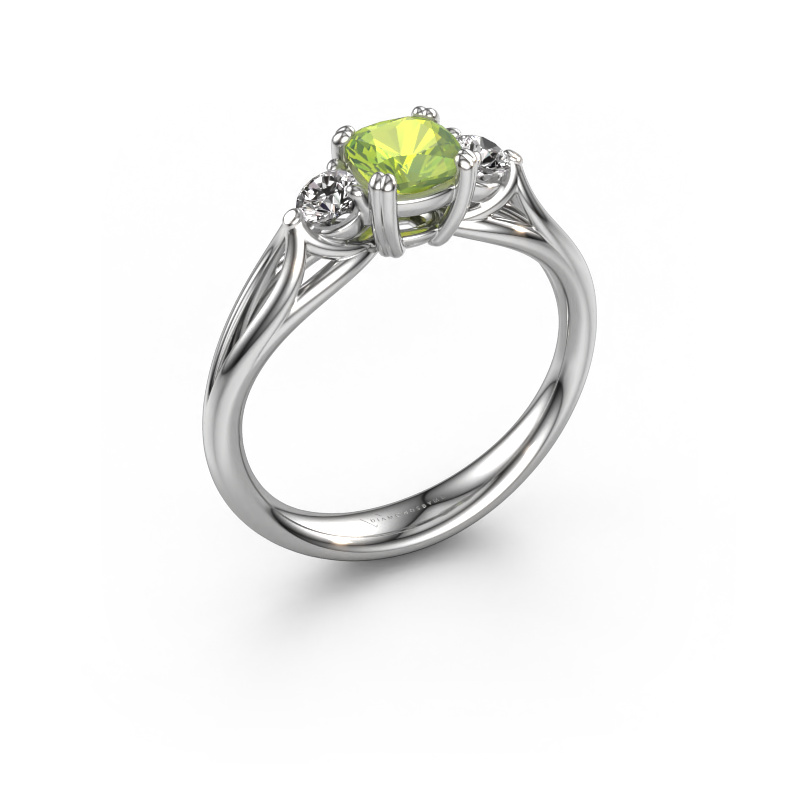 Bild von Verlobungsring Amie cus 950 Platin Peridot 5 mm