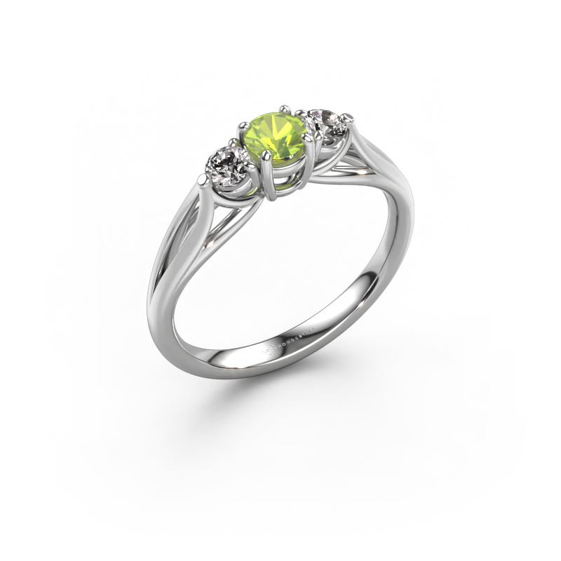 Image of Engagement ring Amie RND 950 platinum Peridot 4.2 mm