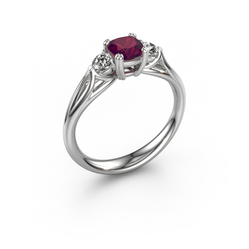 Image of Engagement ring Amie cus 950 platinum Rhodolite 5 mm