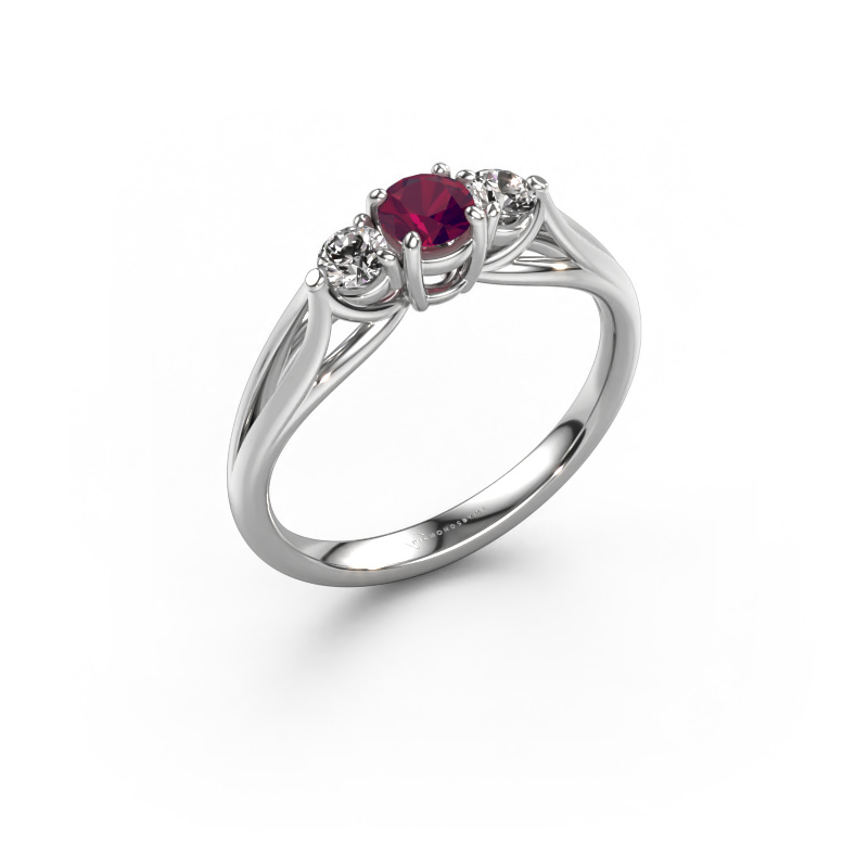 Image of Engagement ring Amie RND 950 platinum Rhodolite 4.2 mm