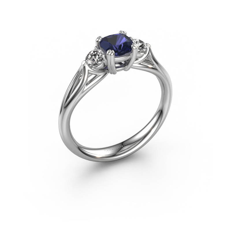 Image of Engagement ring Amie cus 950 platinum Sapphire 5 mm