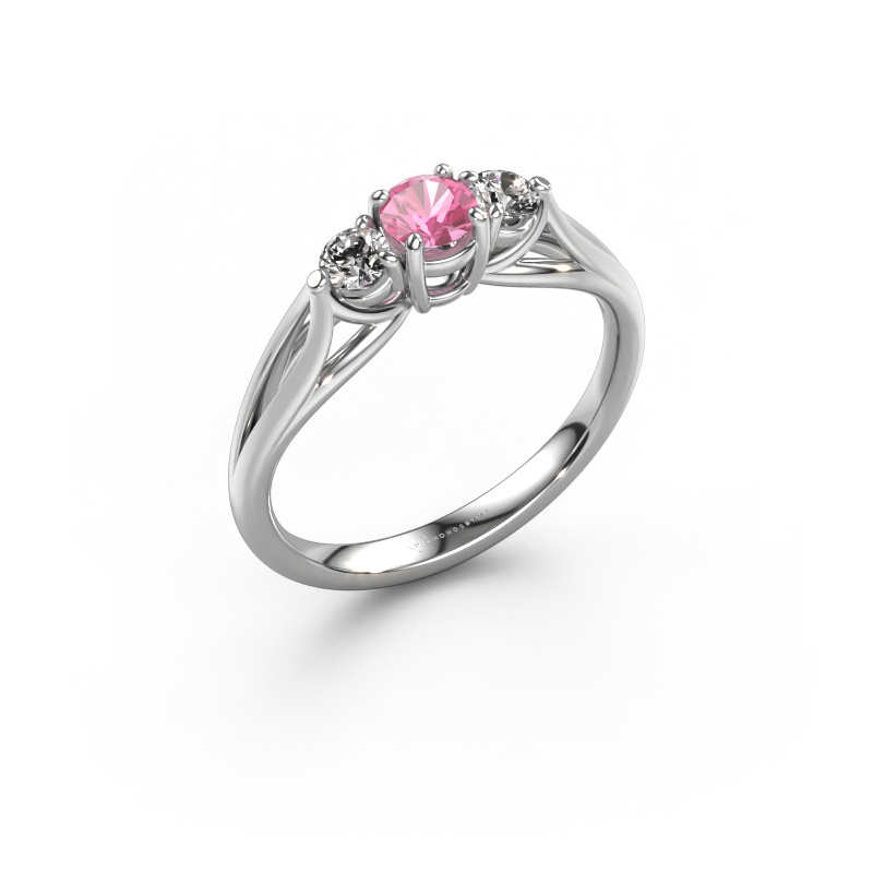 Bild von Verlobungsring Amie RND 950 Platin Pink Saphir 4.2 mm