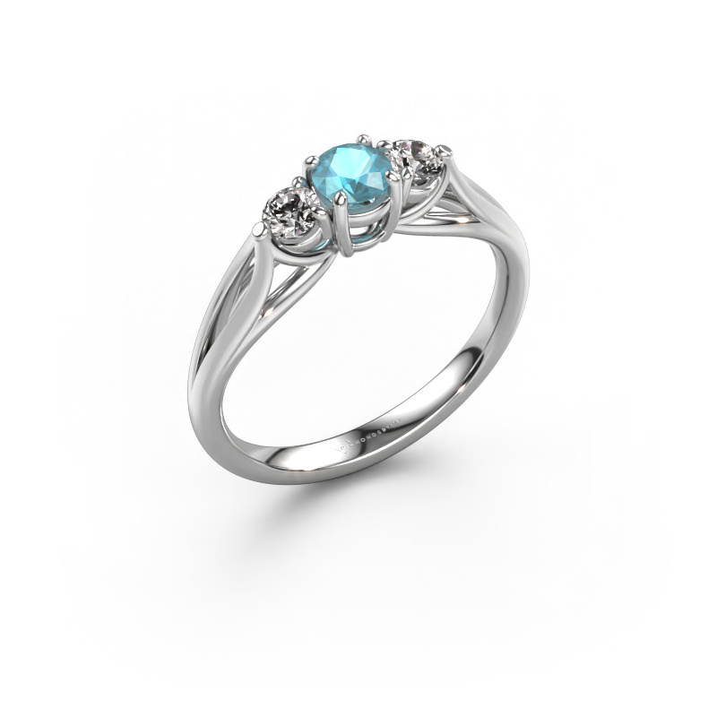 Image of Engagement ring Amie RND 950 platinum Blue topaz 4.2 mm