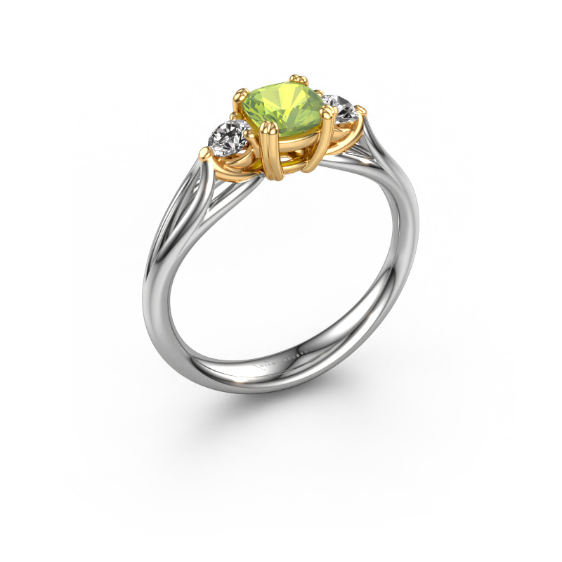 Image of Engagement ring Amie cus 585 white gold Peridot 5 mm