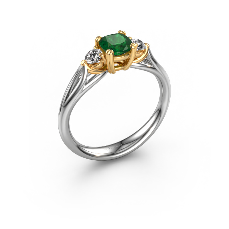 Image of Engagement ring Amie cus 585 white gold Emerald 5 mm