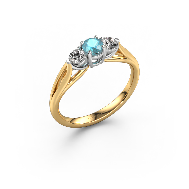 Image of Engagement ring Amie RND 585 gold Blue topaz 4.2 mm